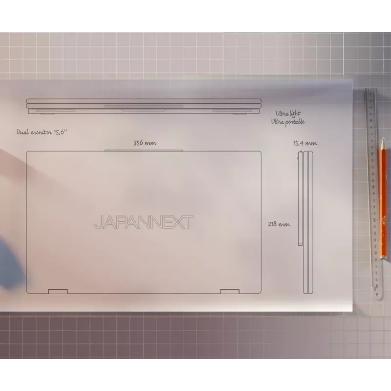 JAPANNEXT JN-DMD-IPS156F Computer-Monitor 39,6 cm (15,6 Zoll) 1920 x 1080 Pixel Full HD LCD Schwarz