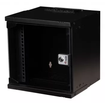 Wandmontierter Schrankschrank EQUIP EWM-06-3030-B 6U, 312 mm breit, 300–330 mm tief, schwarz