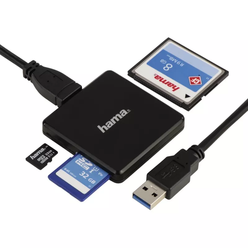Hama 00124156 Kartenleser USB 3.2 Gen 1 (3.1 Gen 1) Typ-A Schwarz