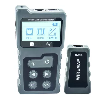 Techly I-CT PRO-POECK Netzwerkkabeltester PoE-Tester Schwarz, Grau