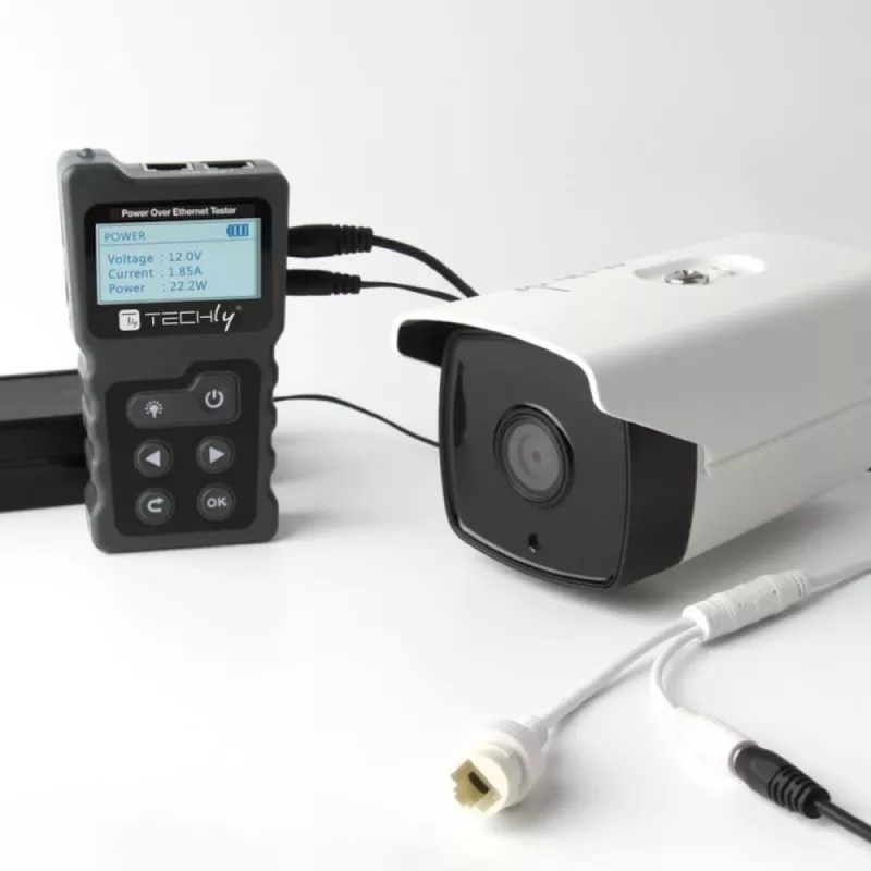 Techly I-CT PRO-POECK Netzwerkkabeltester PoE-Tester Schwarz, Grau