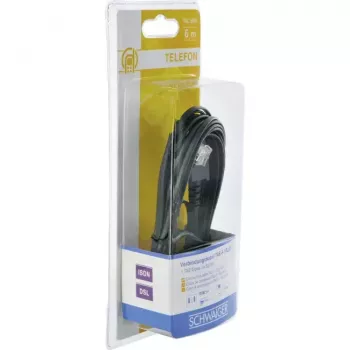 Kabel Schwaiger 6,0 m RJ-12 - TAE-F 6 m Schwarz