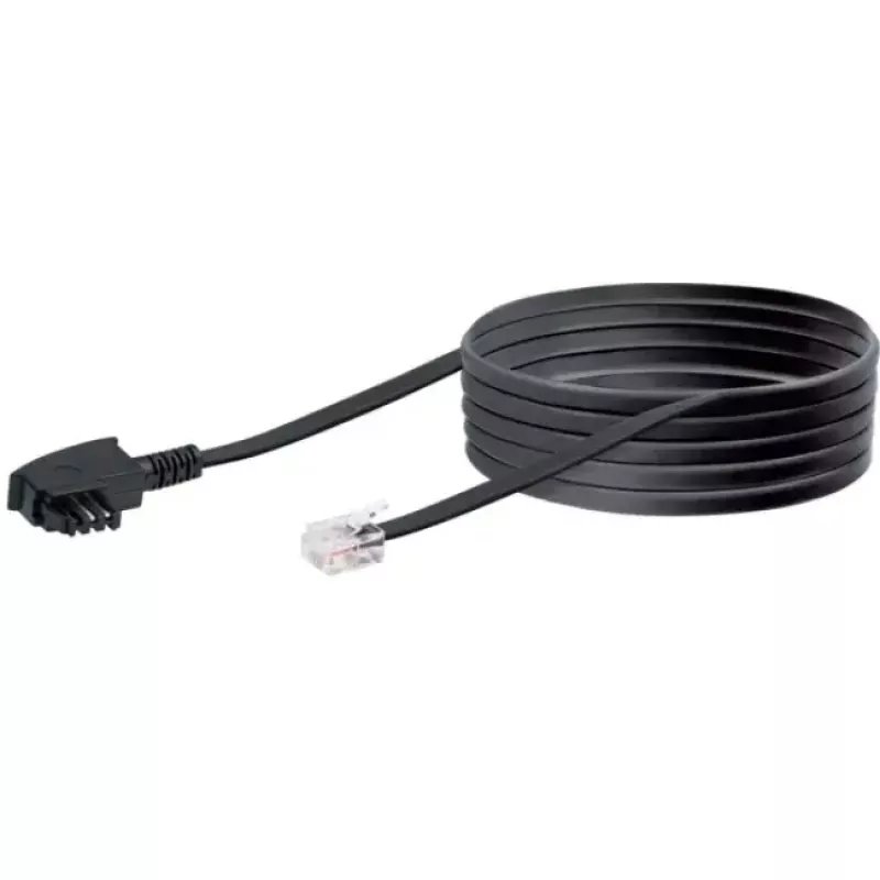 Kabel Schwaiger 6,0 m RJ-12 - TAE-F 6 m Schwarz