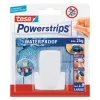 Rasiererhalter Tesa Powerstrips Waterproof Wave, selbstklebender Badezimmerhalter, wasserdichtes Design, weiß