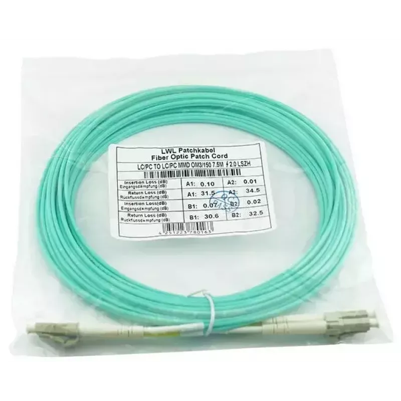 BlueOptics InfiniBand Glasfaserkabel 7,5m 2x LC LC/APC Grün