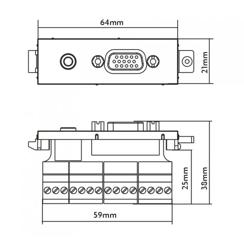 Steckdosenmodul VGA + 3,5 mm Vision TC3 VGAF3.5MM