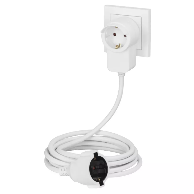 Hama Powerplug Stromverlängerung 3 m 2 AC-Steckdosen Innenbereich Weiß