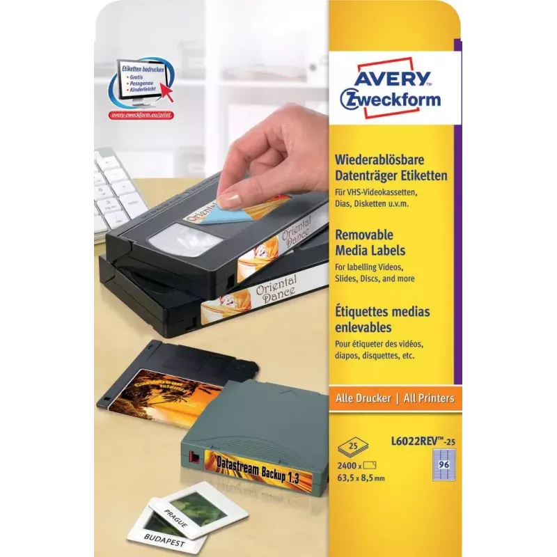 Selbstklebende Etiketten Avery L6022REV-25