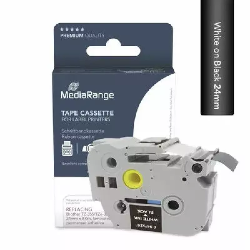 Druckerband MediaRange MRBTZ355 Weiß 2,4 cm x 8 m