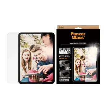 PanzerGlass ® Anti-Reflective Armor Screen Protector iPad Pro 11 Zoll (2024-2025) | Ultra-Wide Fit mit FastFit-Werkzeug