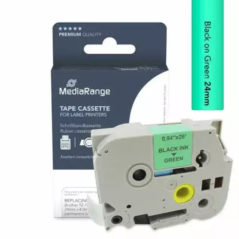 Druckerband MediaRange MRBTZ751 Schwarz 2,4 cm 8 m