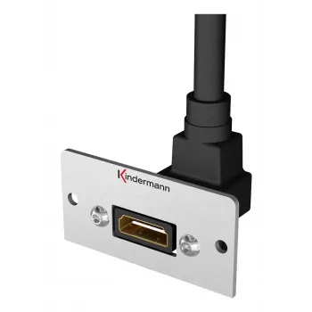 HDMI-Steckdosen-Einsatz Kindermann 90° Grau Schwarz