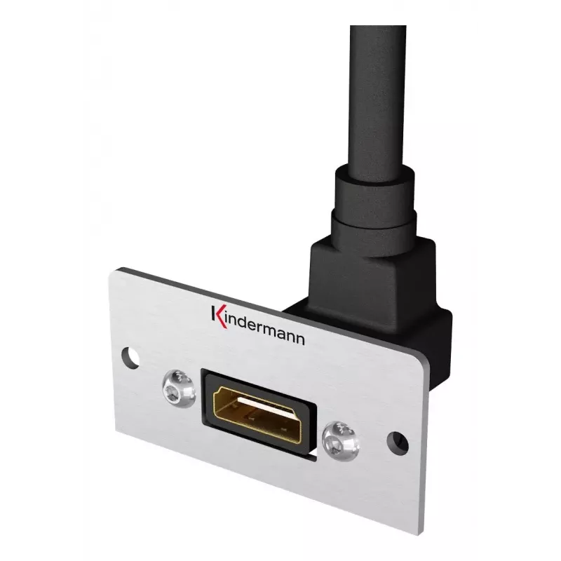 HDMI-Steckdosen-Einsatz Kindermann 90° Grau Schwarz