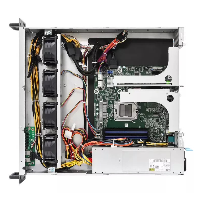 Server barebone ASRock 2U1G-B650 Rack 2U, AMD B650 Chipsatz, LGA 1718, 2×2,5-Zoll-Schächte, 1000W-Netzteil, DDR5, Aspeed AST2600, 5×USB-A, Gigabit Ethernet