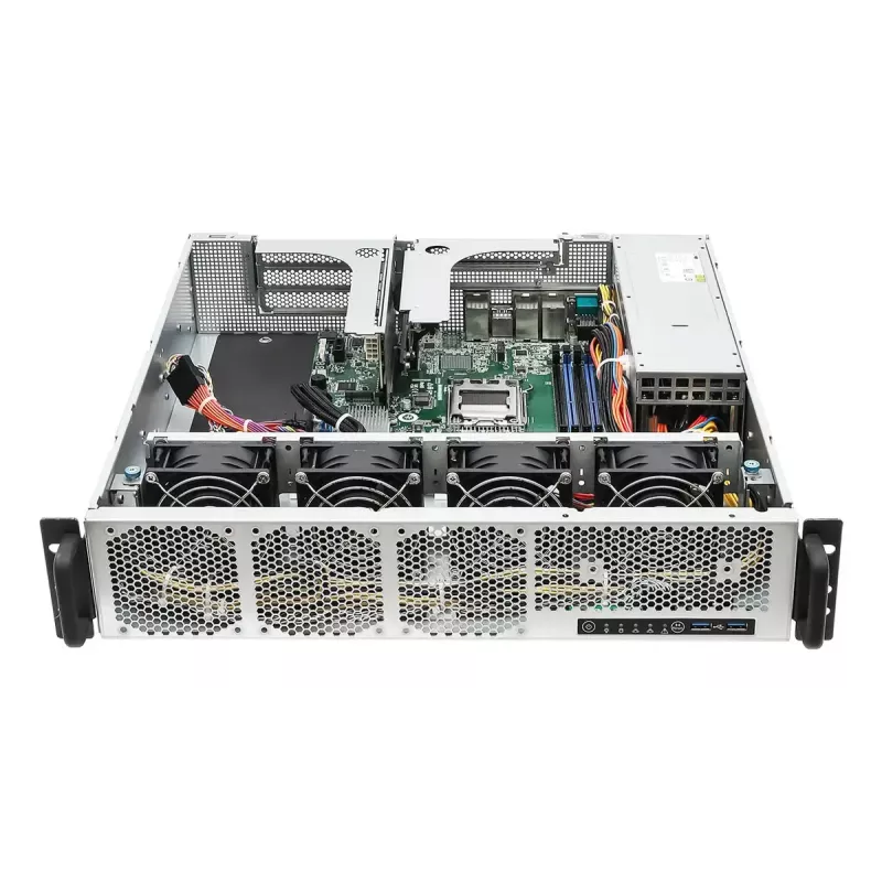 Server barebone ASRock 2U1G-B650 Rack 2U, AMD B650 Chipsatz, LGA 1718, 2×2,5-Zoll-Schächte, 1000W-Netzteil, DDR5, Aspeed AST2600, 5×USB-A, Gigabit Ethernet