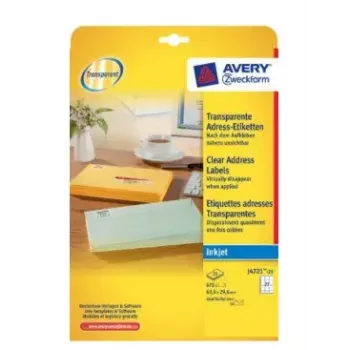 Druckeretiketten Transparent Avery J4721-25