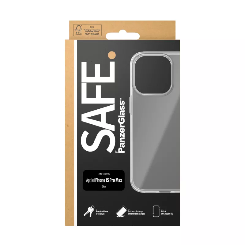 PanzerGlass SAFE. by ® TPU Hülle transparent iPhone 15 Pro Max