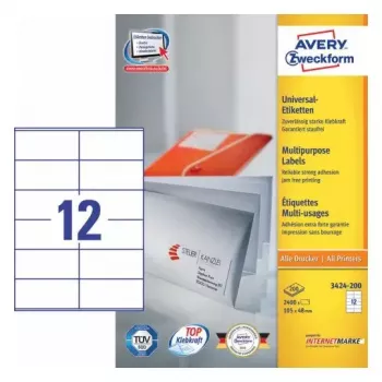 Selbstklebendes Etikett Rechteckig AVERY 3424-200