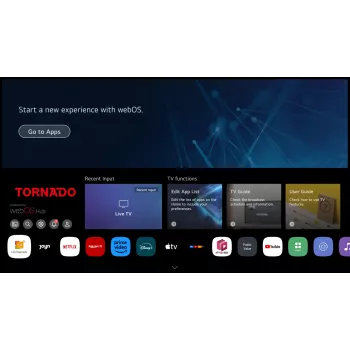 TORNADO 65US4301X | 65” 4K rahmenloser WebOS Smart TV mit Sprachfernbedienung