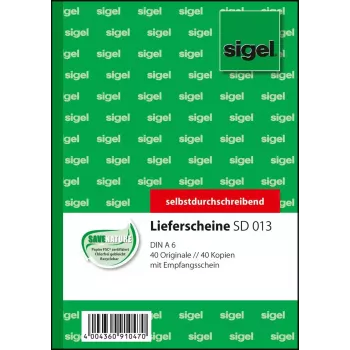 Geschäftsformular Sigel SD013 Grün A6 80 Blatt