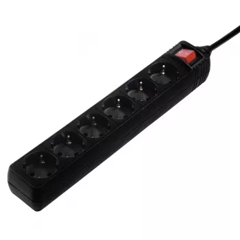 Hama 137266 Steckdosenleiste 6 AC-Ausgänge Indoor Schwarz
