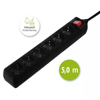 Hama 137266 Steckdosenleiste 6 AC-Ausgänge Indoor Schwarz