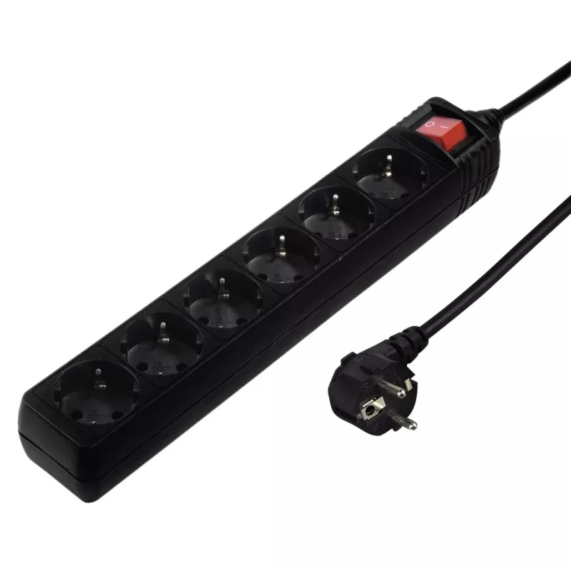 Hama 137266 Steckdosenleiste 6 AC-Ausgänge Indoor Schwarz
