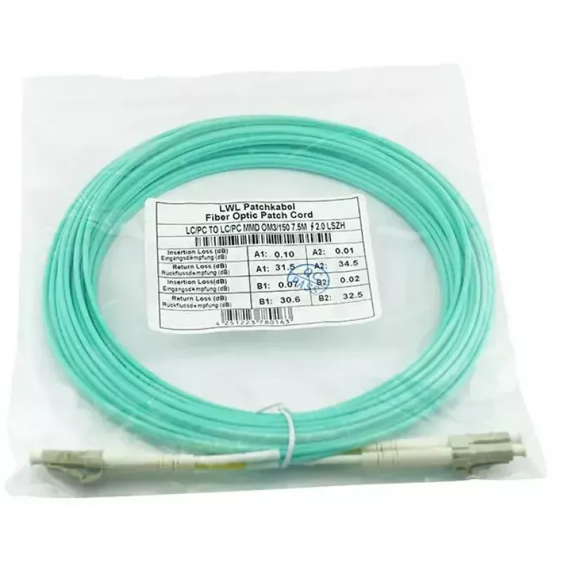 Glasfaserkabel BlueOptics AJ833A 0,5 m LC OM3 Aqua