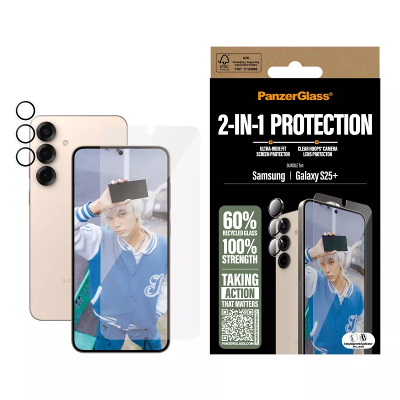 PanzerGlass 2-in-1 Schutzpaket Samsung Galaxy S25+ kratzfest stoßfest