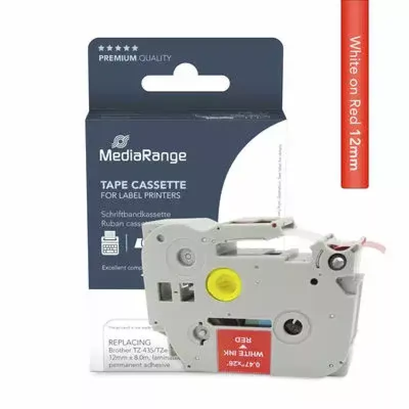 Druckerband MediaRange MRBTZ435 Weiß 1,2 cm x 8 m