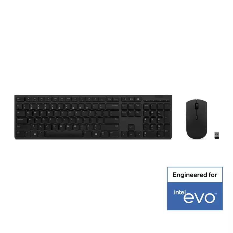 Lenovo 4X31K03931 Tastatur Maus enthalten RF Wireless + Bluetooth US Englisch Schwarz