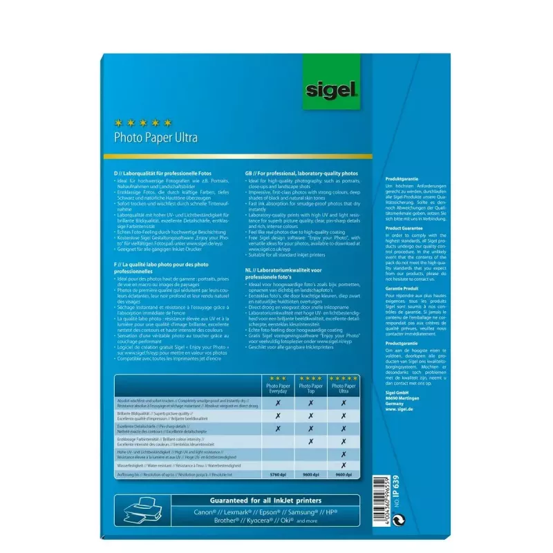 Druckerpapier A4 Sigel IP639 Glanz 50 Blatt Weiß