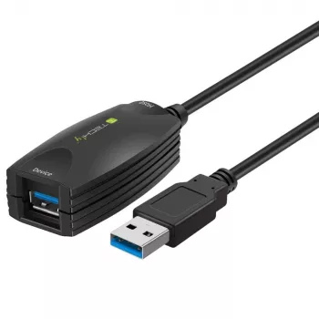 Techly SuperSpeed USB3.0 Active Extension Kabel 5m Schwarz ICUR3050
