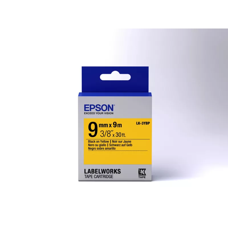 Epson Label Cartridge Pastel LK-3YBP Schwarz/Gelb 9mm (9m)