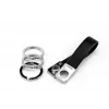 Schlüsselanhänger TROIKA TWISTER Schwarz Silber Leder Metall 16mm 9mm