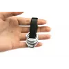 Schlüsselanhänger TROIKA TWISTER Schwarz Silber Leder Metall 16mm 9mm