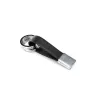 Schlüsselanhänger TROIKA TWISTER Schwarz Silber Leder Metall 16mm 9mm