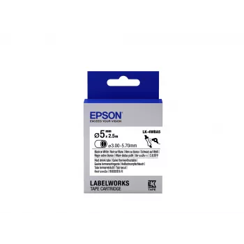 Epson Label Cartridge Heat Shrink Tube (HST) LK-4WBA5 Schwarz/Weiß D5mm (2,5m)