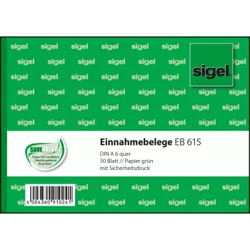 Geschäftsformular Sigel EB615 Grün A6 50 Blatt