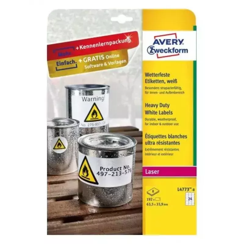 Selbstklebendes Druckeretikett Avery L4773-8