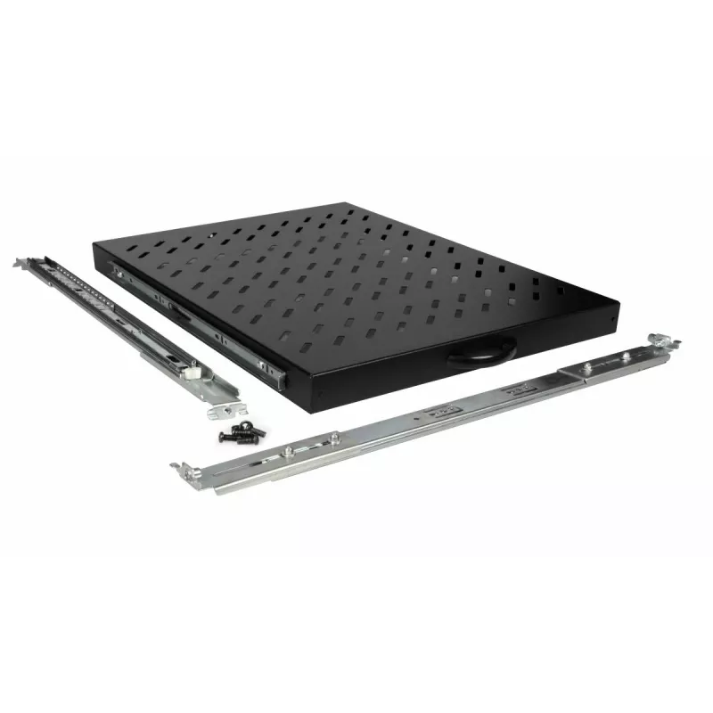 Equip Sliding Shelf 19', 1U, 800MM, Schwarz