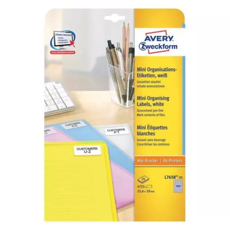Selbstklebendes Druckeretikett Avery L7658-25