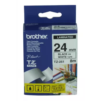 Beschriftungsband Brother TZ-251 Schwarz 8 m 2,4 cm