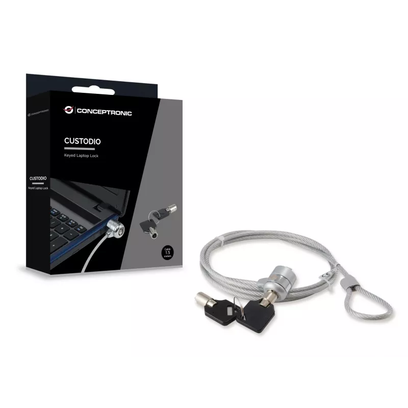 Conceptronic CNBSLOCK15 Kabelschloss Silber 1,5 m