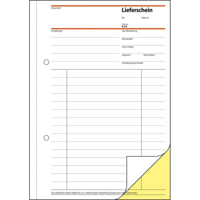 Geschäftsformular Sigel SD011
