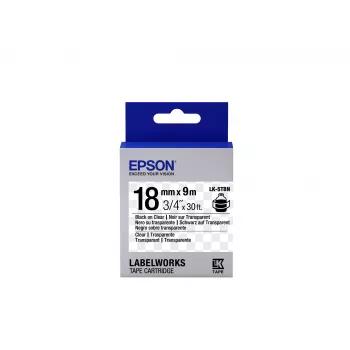 Epson Label Cartridge Transparent LK-5TBN Schwarz/Transparent 18mm (9m)