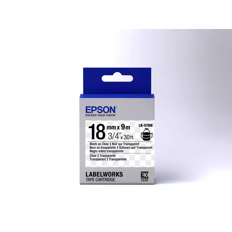 Epson Label Cartridge Transparent LK-5TBN Schwarz/Transparent 18mm (9m)