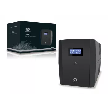 Conceptronic ZEUS 1200VA 720W USV, IEC + Schuko-Steckdose, Line-Interactive, 1,2 kVA, 720 W, 220 V, 240 V, 220 V