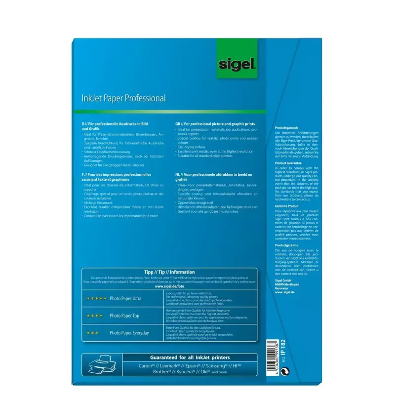 Druckerpapier A4 Sigel IP182 Matt 50 Blatt Weiß