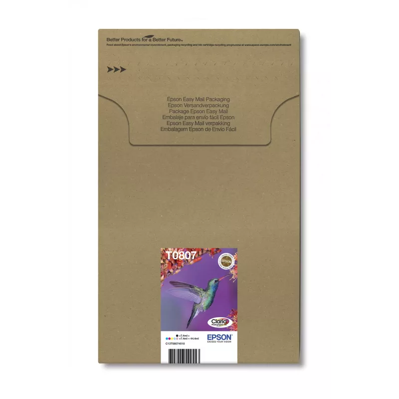 Tintenpatronen-Multipack Epson Hummingbird T0807 — 6 Farben (Schwarz, Cyan, HellCyan, HellMagenta, Magenta, Gelb)